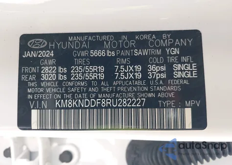 2024 Hyundai Ioniq 5 Sel from USA, damaged, VIN KM8KNDDF8RU282227